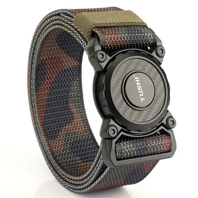 Casual Men's Quick Release Release Buckle Tactical Nylon Waistband Lock Edge Classic Camouflage - Shop at LoveMi