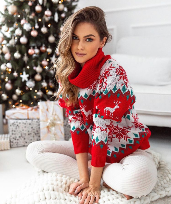 Title 13, New Christmas Jacquard Turtleneck Long Sleeve S...