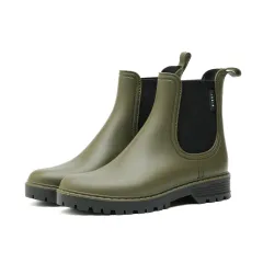 Ladies' Short Chelsea Lightweight Non-slip Low-top Rain Boots - Green - View 1