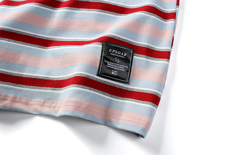 Title 16, Contrast stripes short sleeve shirt, a comforta...