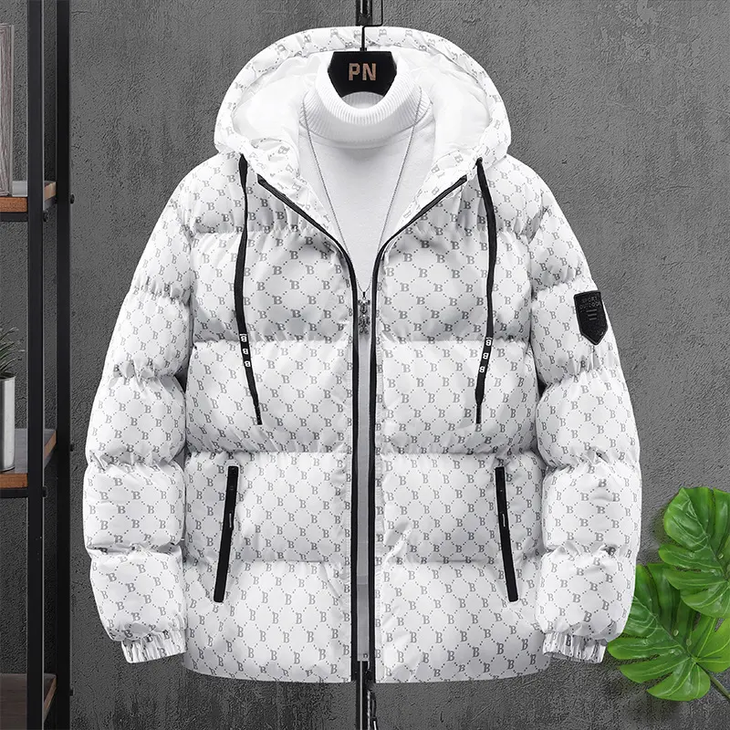 Autumn and Winter Casual Printing Popular Padded Hooded Cotton