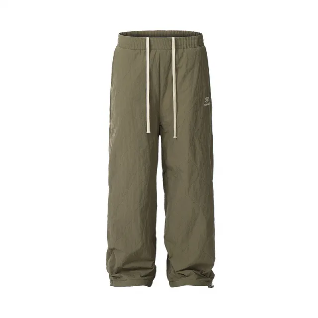 Men's And Women's Elastic Waist Drawstring Winter Casual Pants Army Green - Shop at LoveMi