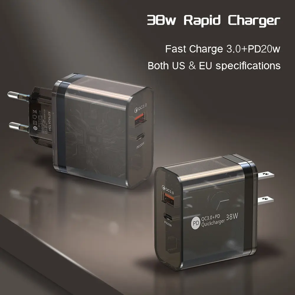 38W Transparent Case Charging Adapter