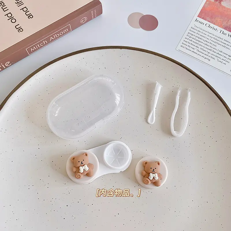 3 Pack Colored Contact Lenses Case Compact And Portable Contact Lens Case