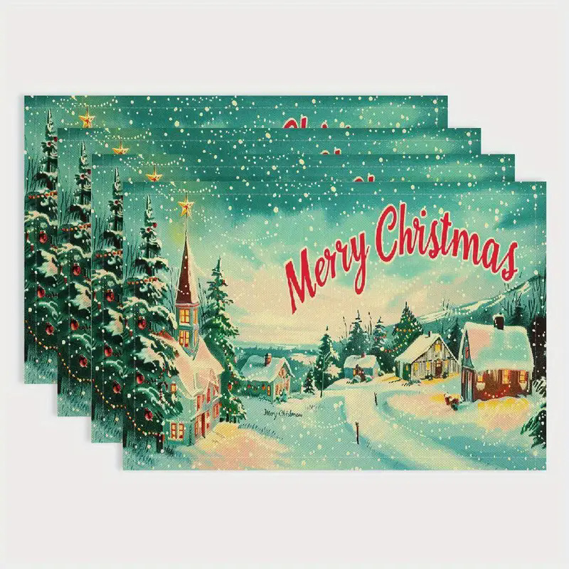 Christmas Placemat Kitchenware Party Holiday (CZD1)