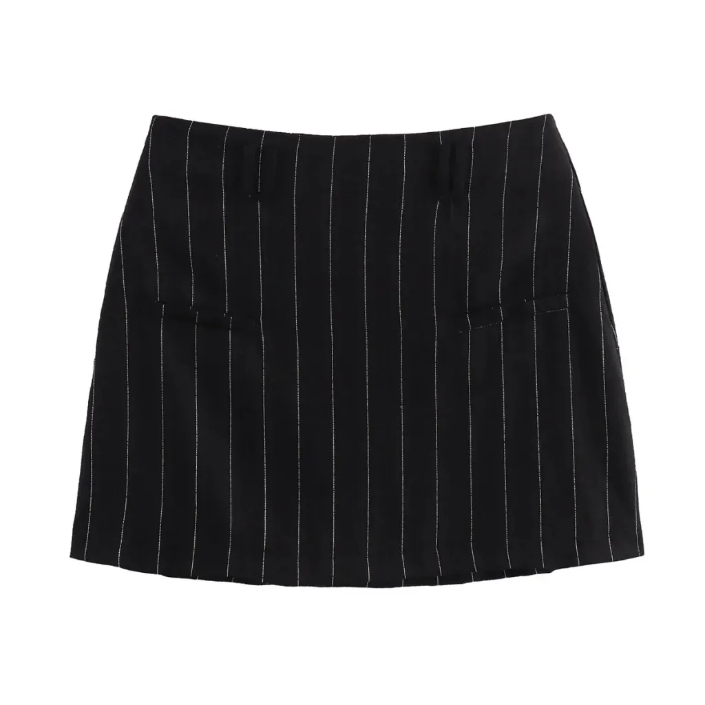 Women's Black Pinstripe Vest Suit - Pants