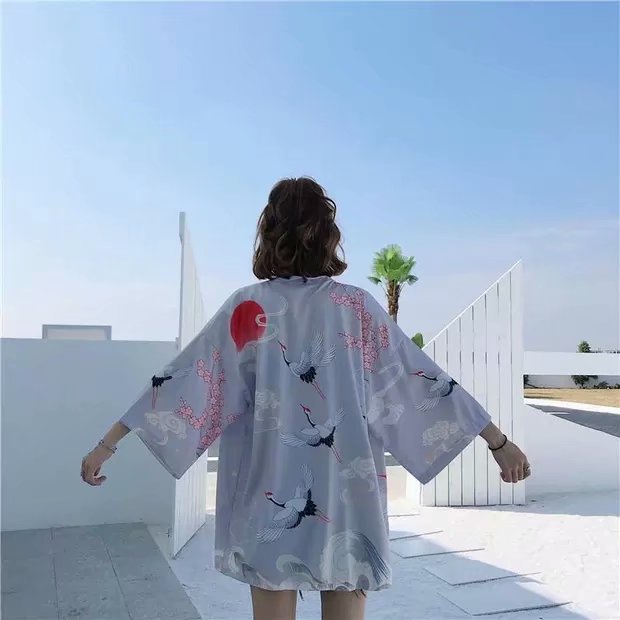 Trendy Loose Five-quarter Sleeve Cardigan Robe