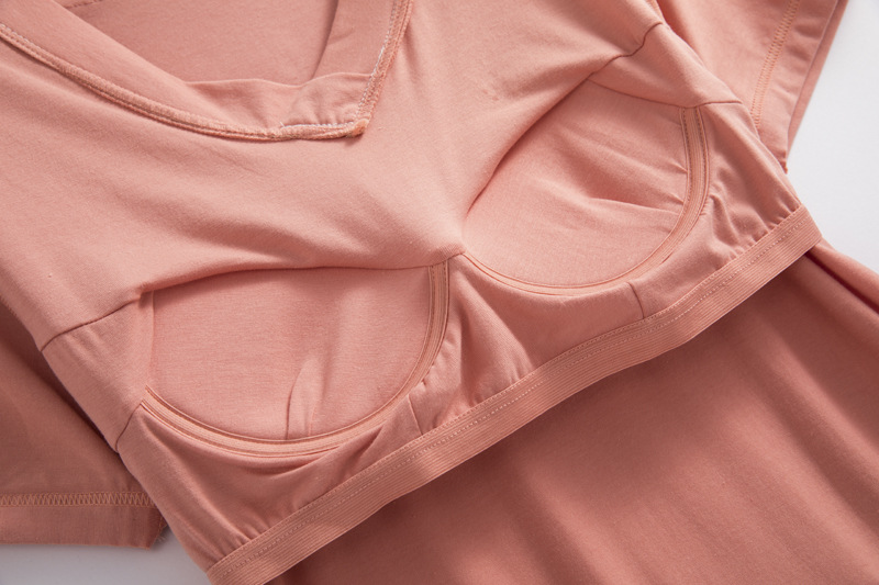 Women's Summer Blended Short Sleeve With Chest Pad Loose Dress