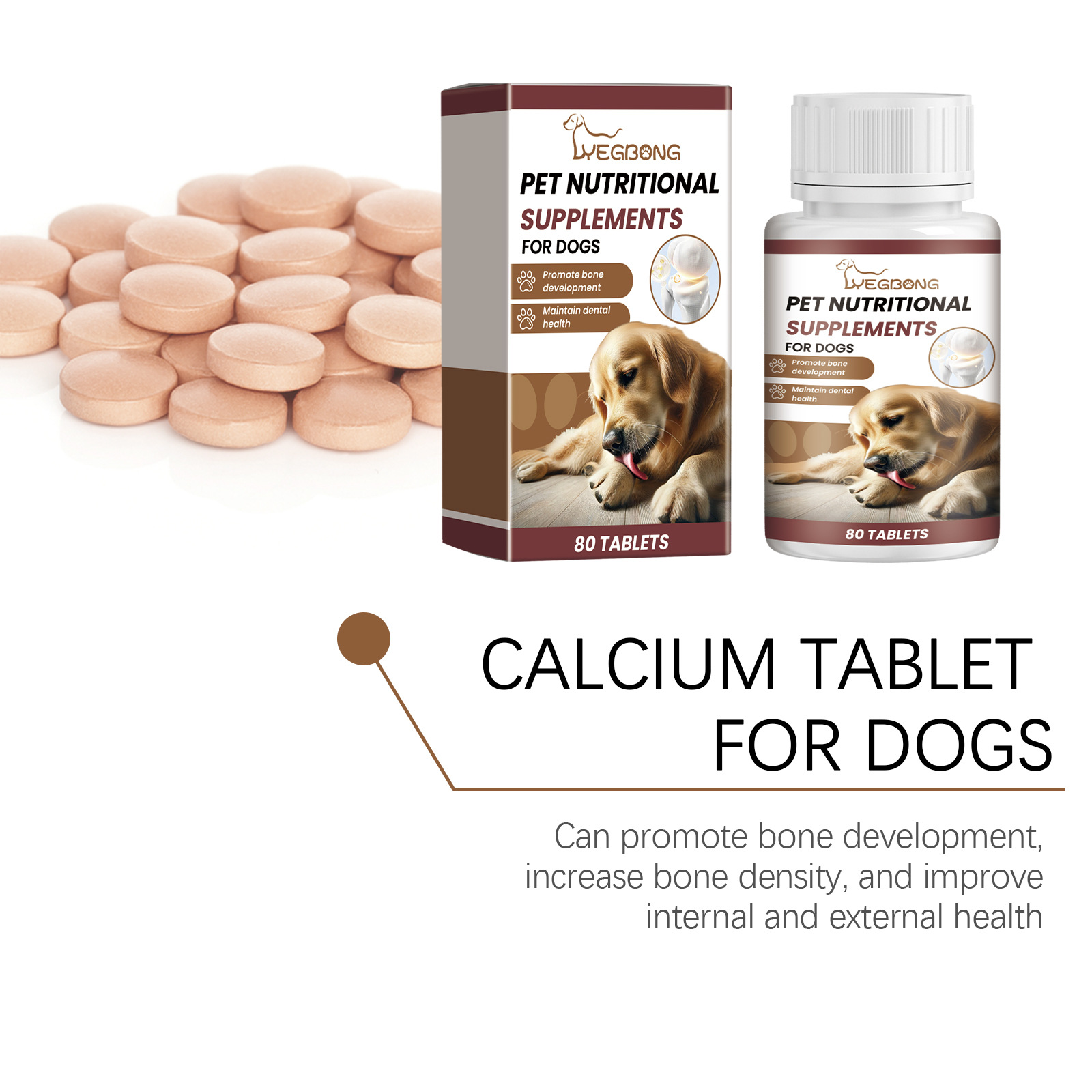 Pet Vitamin Supplement For A Healthy Nutritious Dietcalcium Tablets — foto 2