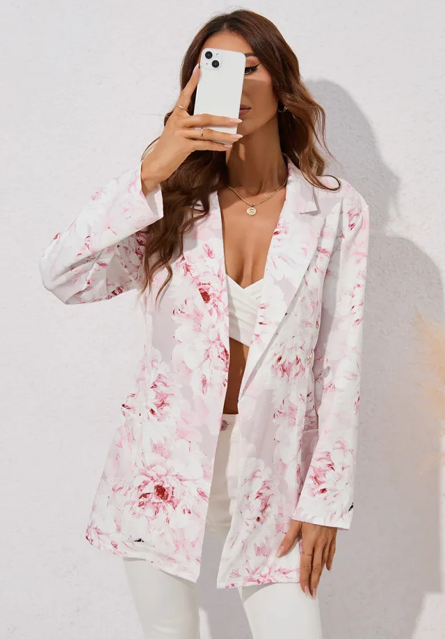 Fall And Winter Lapels Small Suit Mid length Long Sleeve Jacket 105017 Color - Shop at LoveMi
