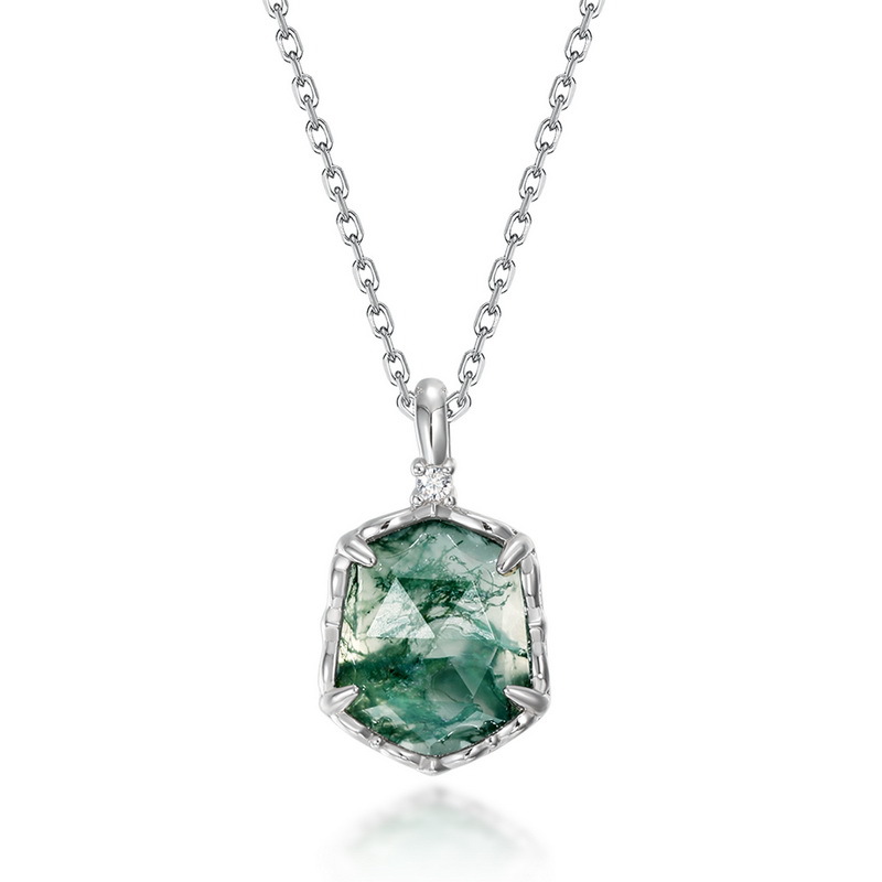Sterling Silver Geometric Pendant Necklace