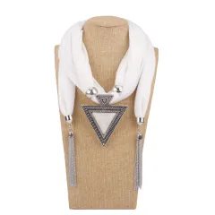 European And American Fashion Jewellery Necklace Scarf Female Resin Alloy - White - View 1