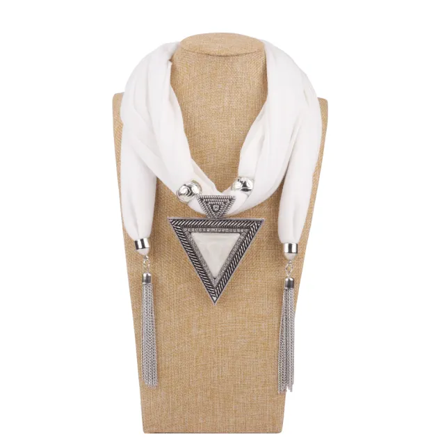 European And American Fashion Jewelry Necklace Scarf Female Resin Alloy White - Shop at LoveMi