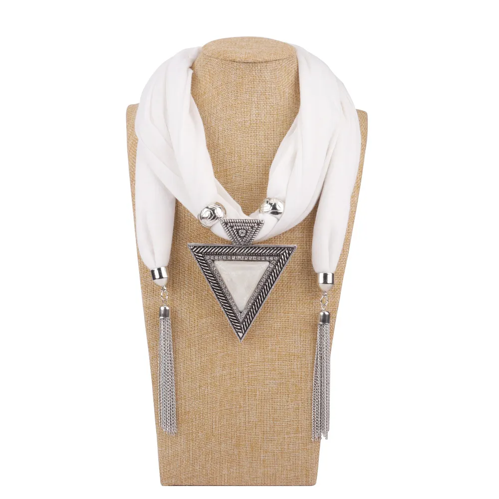 European And American Fashion Jewellery Necklace Scarf Female Resin Alloy - White