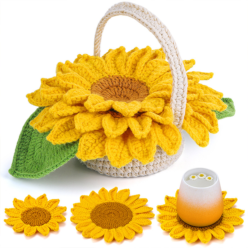 Hand-woven Green Plant Coaster Series Material Package