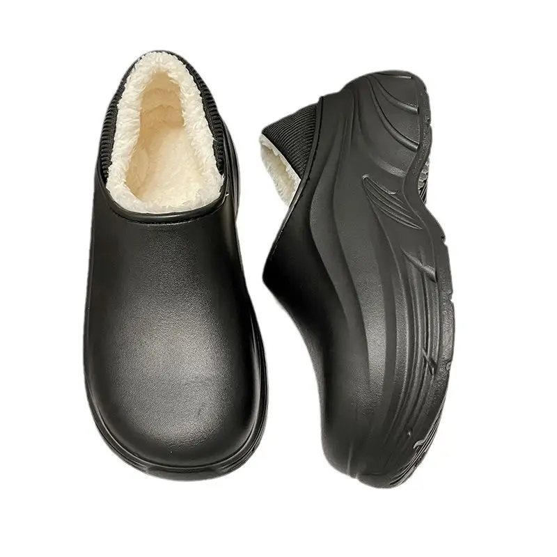 Heel Wrap Platform Type Snow Boots Women's Fleece-lined Thermal Cotton Slippers