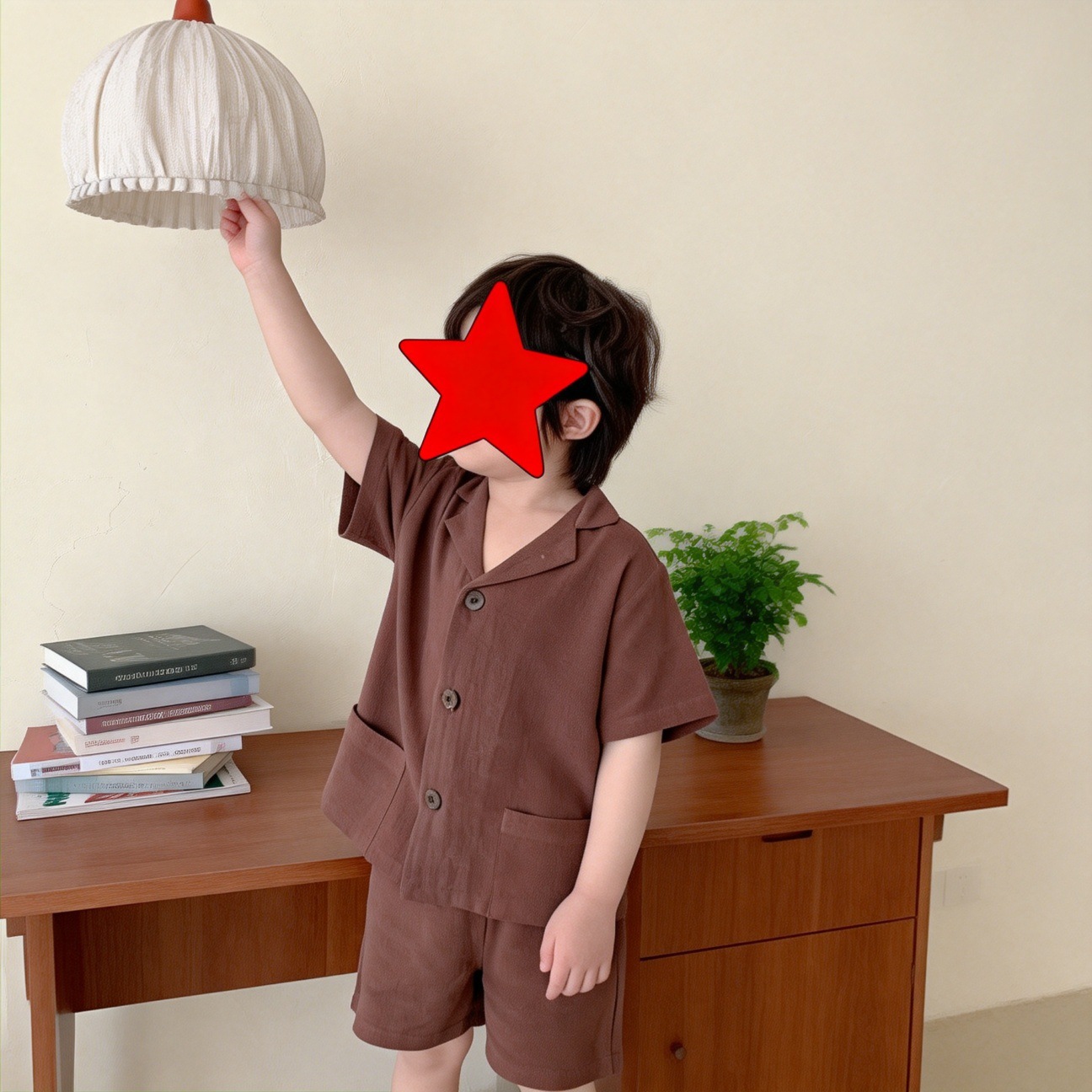 Linen Childrens New Style Shirt And Shorts Two-Piece Set