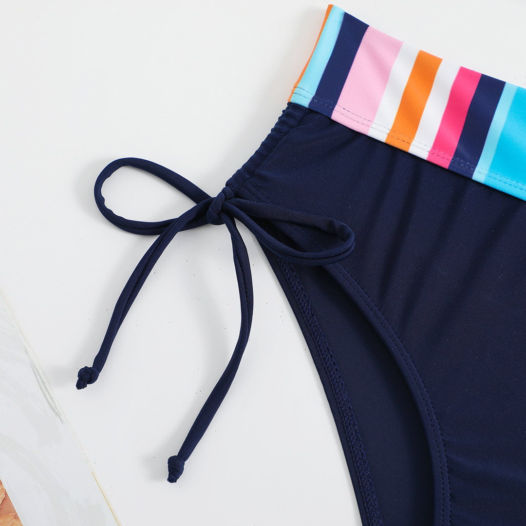 European And American Swimwear Striped Printed Split Sexy Bikini