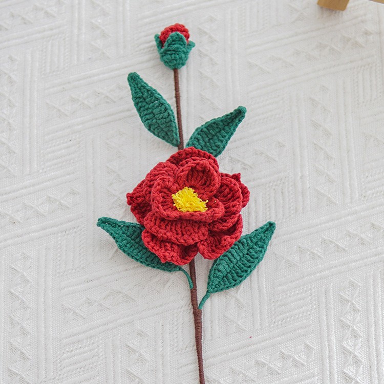 Hand-knitted Finished Yarn Bouquet Of Knitted Artificial Flowers 24