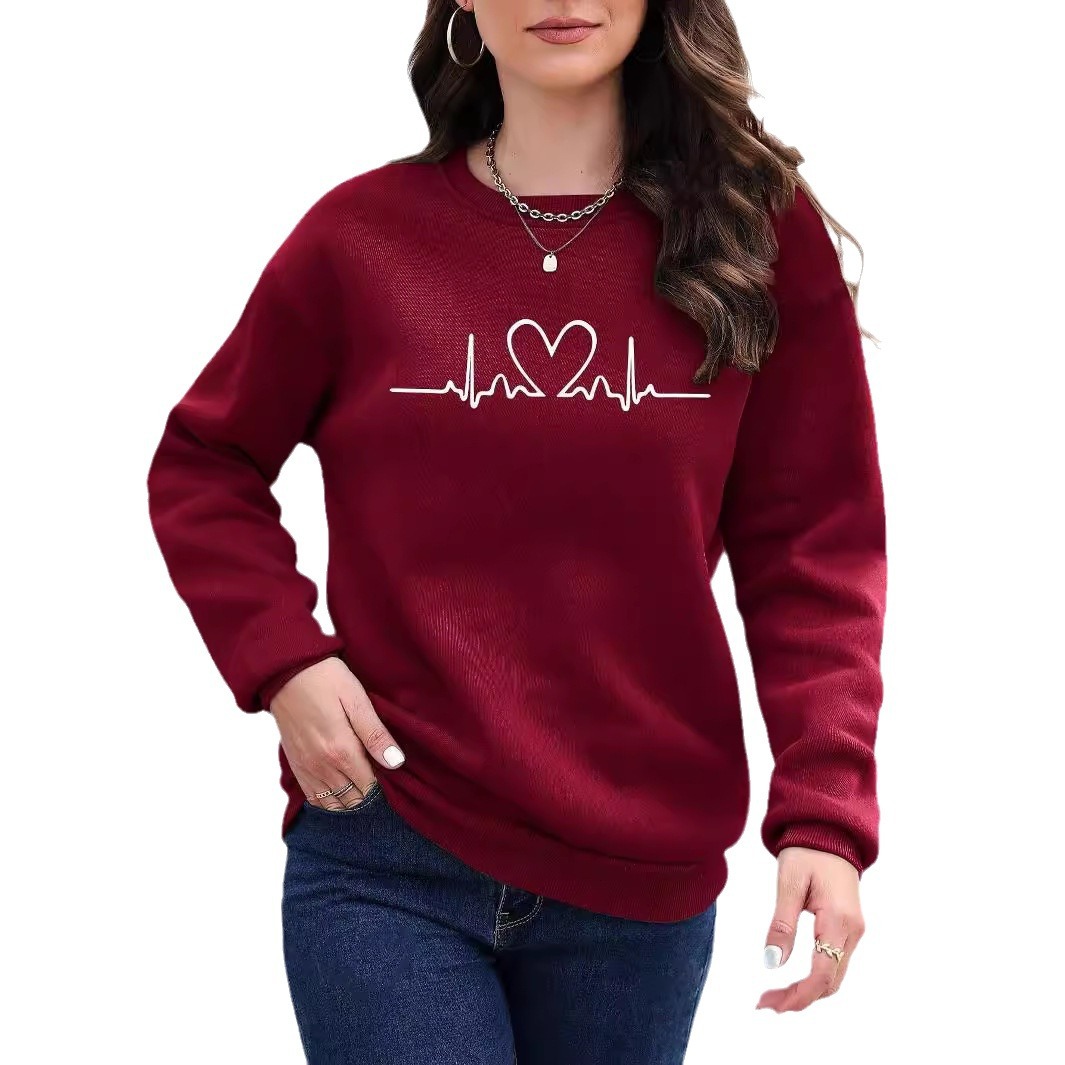 Casual Pattern Long Sleeve Loose Sports Sweater