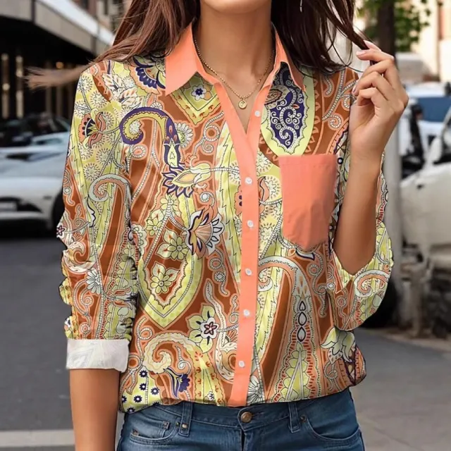Vintage Floral Pattern Long Sleeve Women's Shirt Floral - Shop at LoveMi