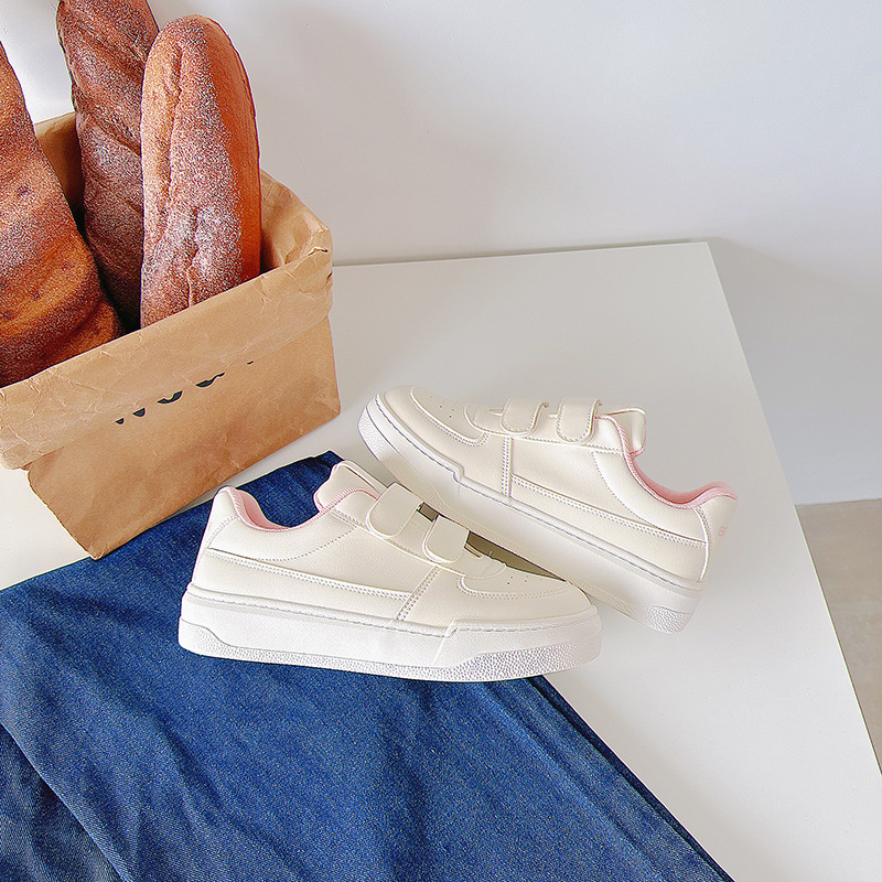 Breathable Korean-style White Sneakers For Students Flat Sole