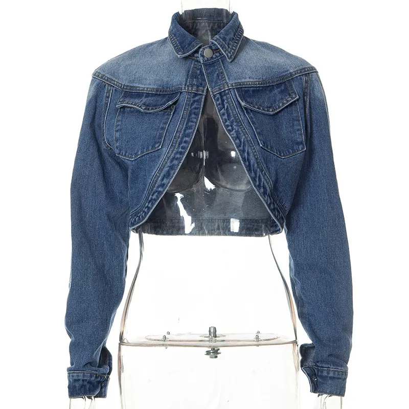 Fashion Casual Short Coat Women - Blue