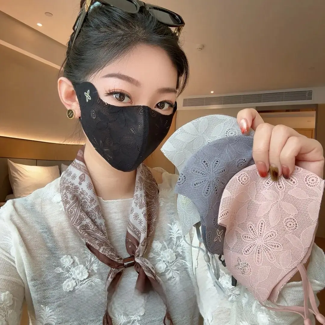 Lace Sun-Protective 3D Mask Womens Lightweight, Breathable