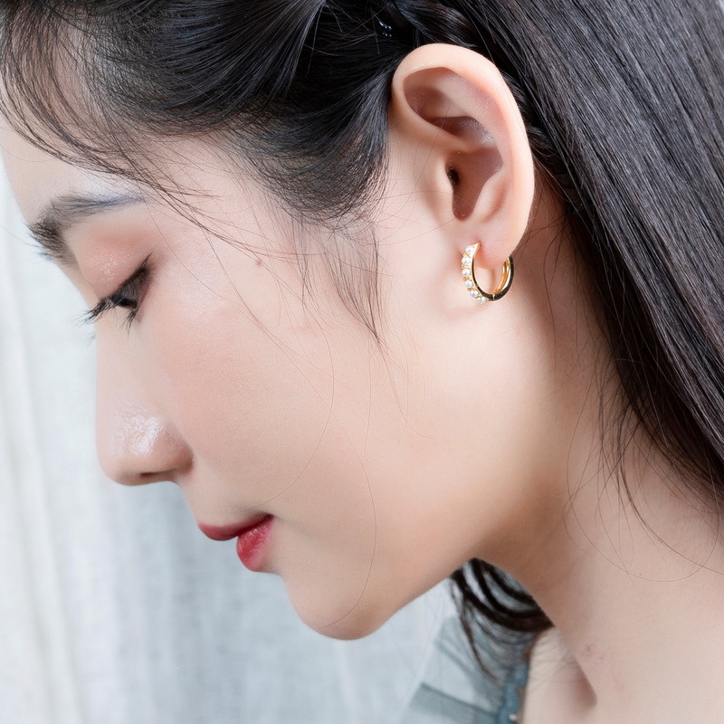 Women's S925 Sterling Silver Gold-plated Earrings Ins Style