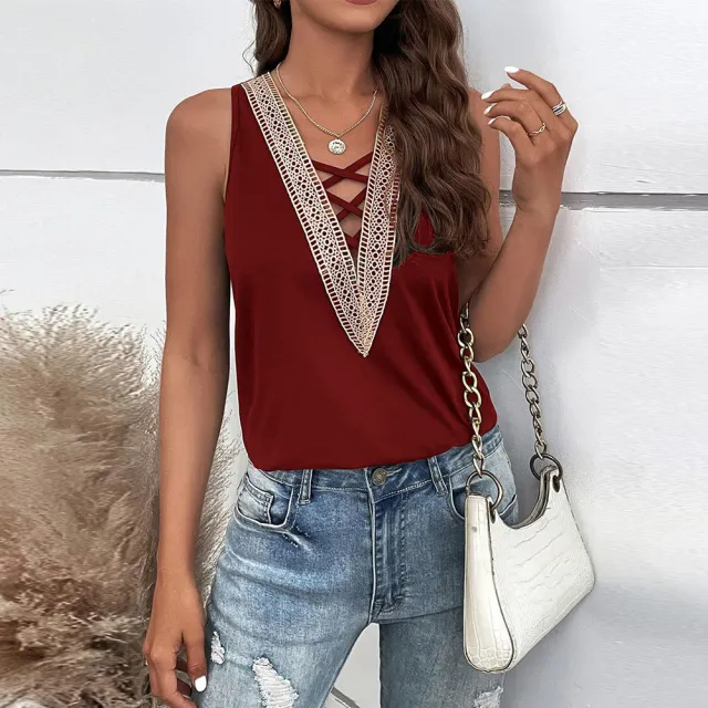 Casual Vest Loose Solid Color Top Wine Red - Shop at LoveMi