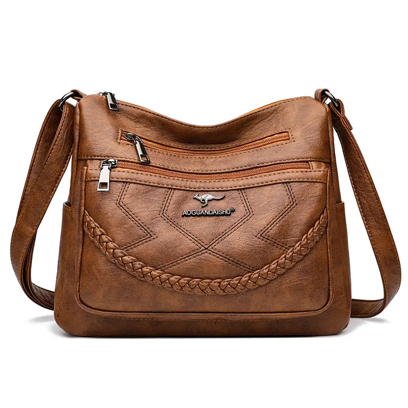 Fashion Shoulder Bag Soft Leather Middle-aged Women's Large Capacity