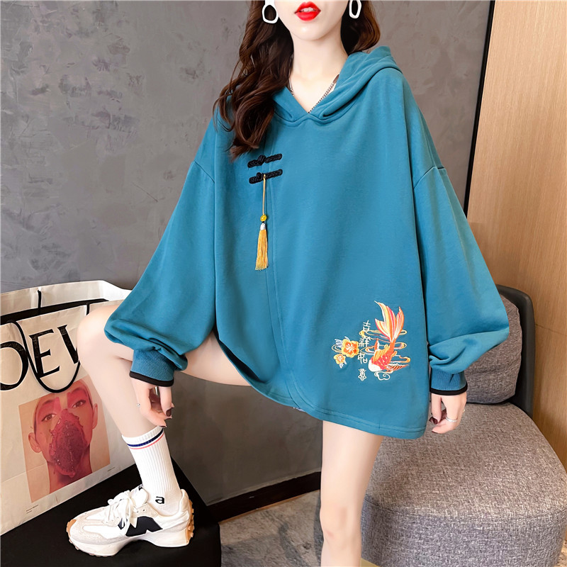Chinese Style Retro Buckle Koi Embroidered Pendant Coat