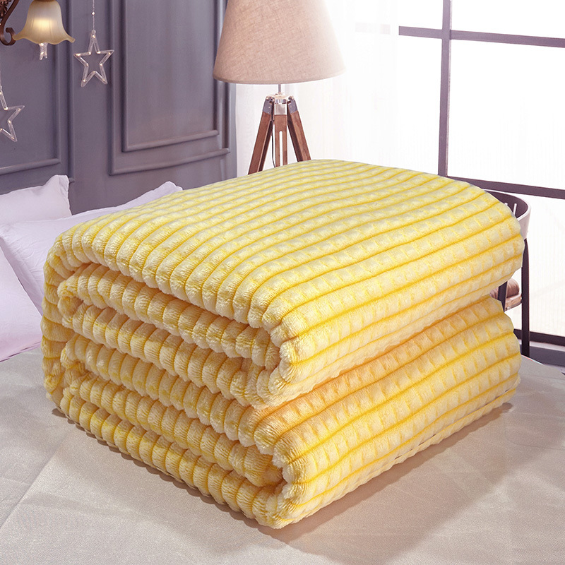 Nap Blanket Coral Fleece Sofa Throw Blanket (Lemon