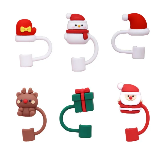 Straw Cover Rubber Accessories Christmas Gift Straw Dust Plug 6 Packs - Shop at LoveMi