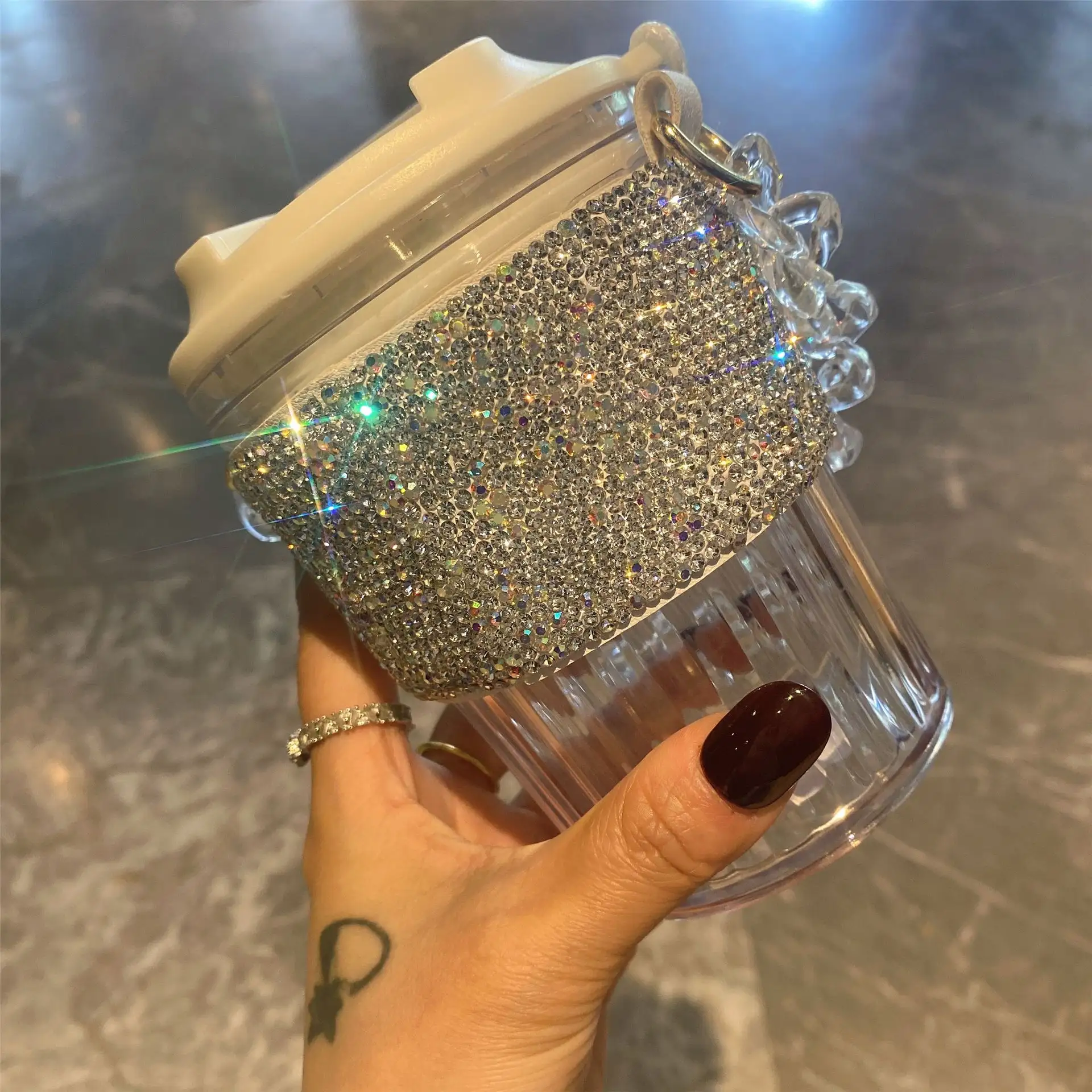 Diamond-embedded Advanced Water Cup Female American Coffee
