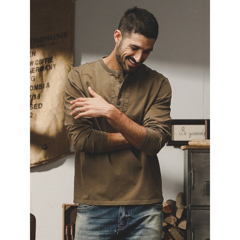 Mens Heavyweight Retro Long-Sleeve T-Shirt