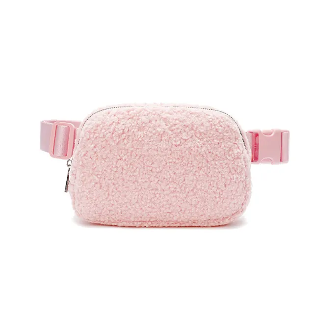 Winter Lambskin Crossbody Bag Outdoor Sports General Versatile Pink - Shop at LoveMi