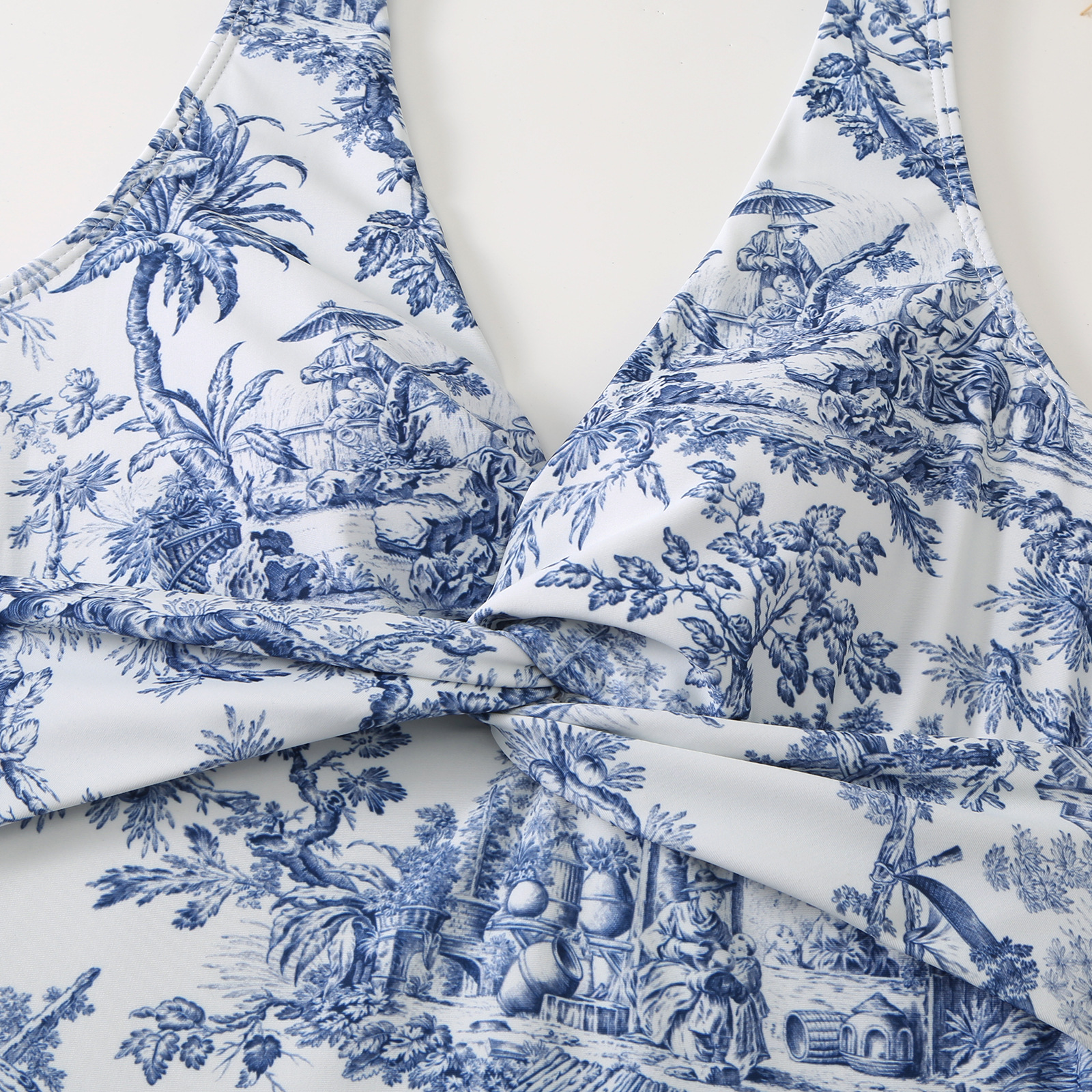 Women's One-piece Swimsuit Conservatively Thin Vintage Print - Image 9