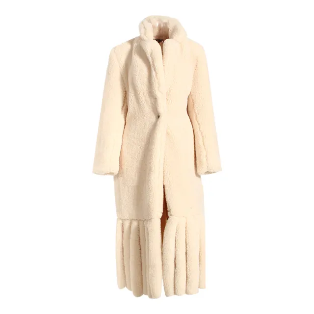 Wool Like Coat Long Coat Milky White - Shop at LoveMi