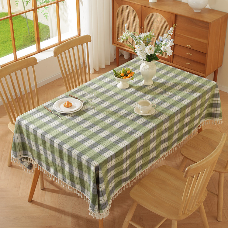 Pastoral Style Thickened Polyester Fabric Plaid Table Cloth