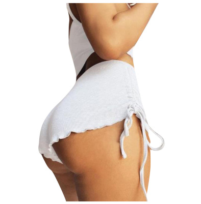 Women's Pants Printed Side Drawstring Shorts White - Shop at LoveMi