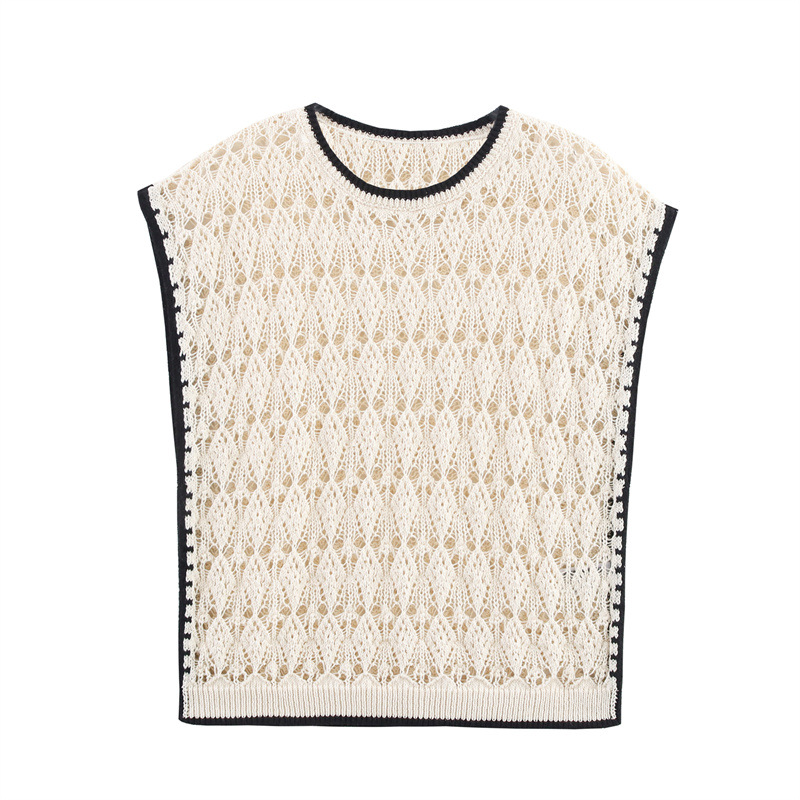 Women's Jacquard Mesh Knitted Vest