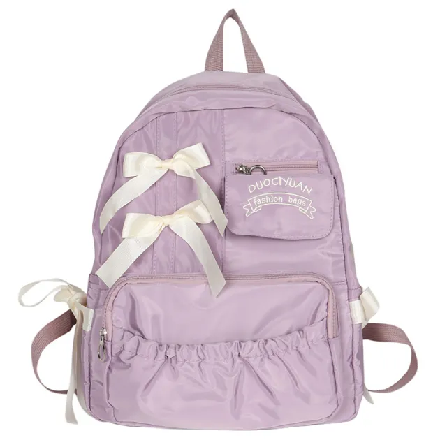 Schoolbag Female College Student Junior High School Student Backpack Large Capacity Purple - Shop at LoveMi