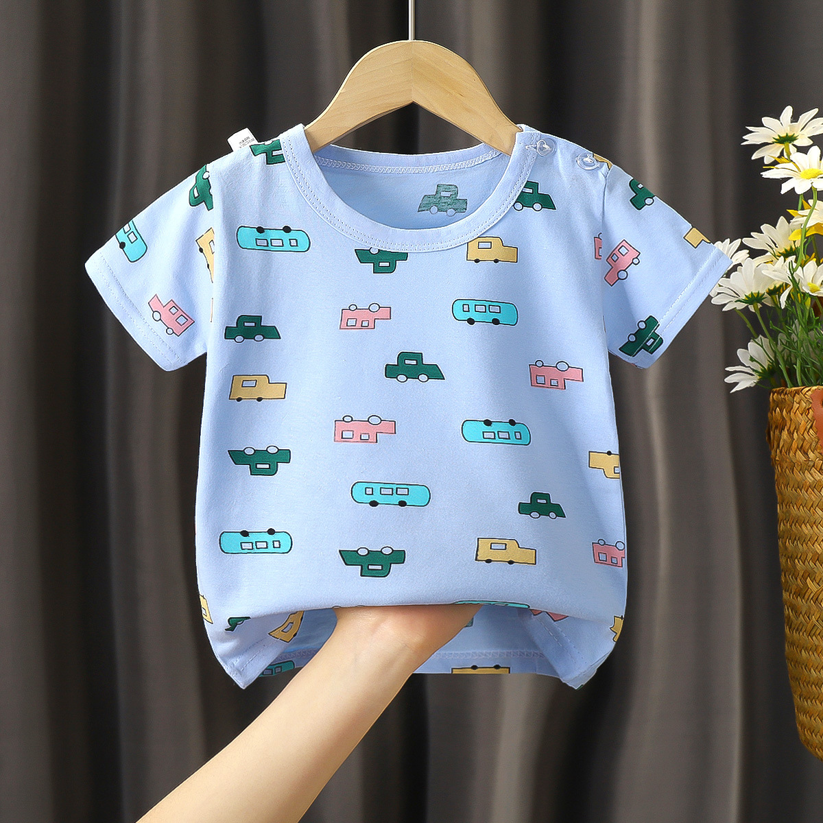 Short T Shirt Full Flower Car