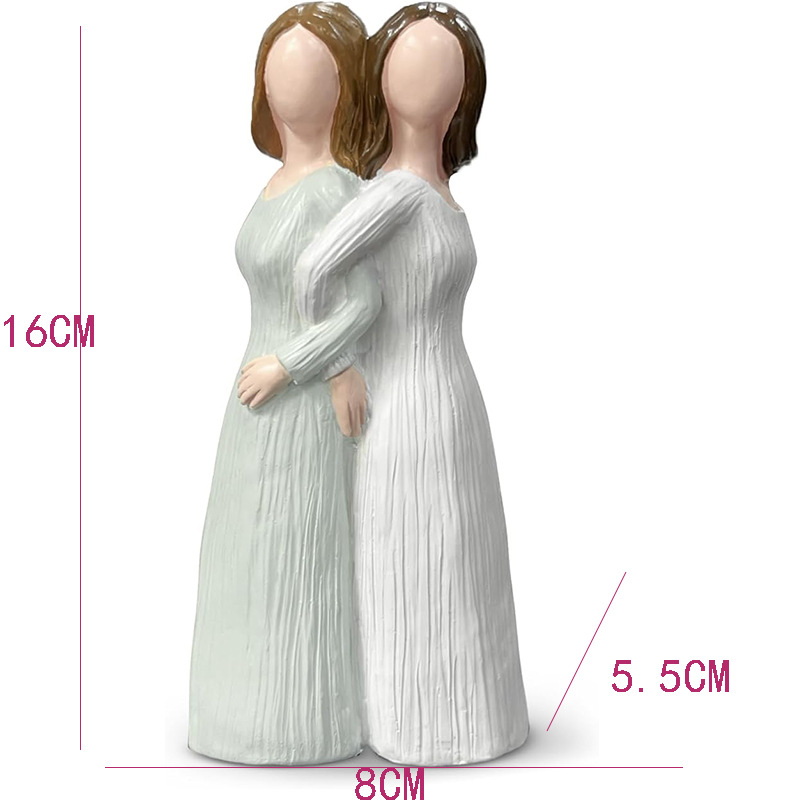 Family of three resin figurine ornament (double hand angel)