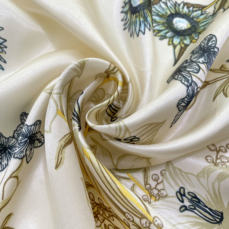 Title 10, Silk Printed Square Scarf In Europe And America