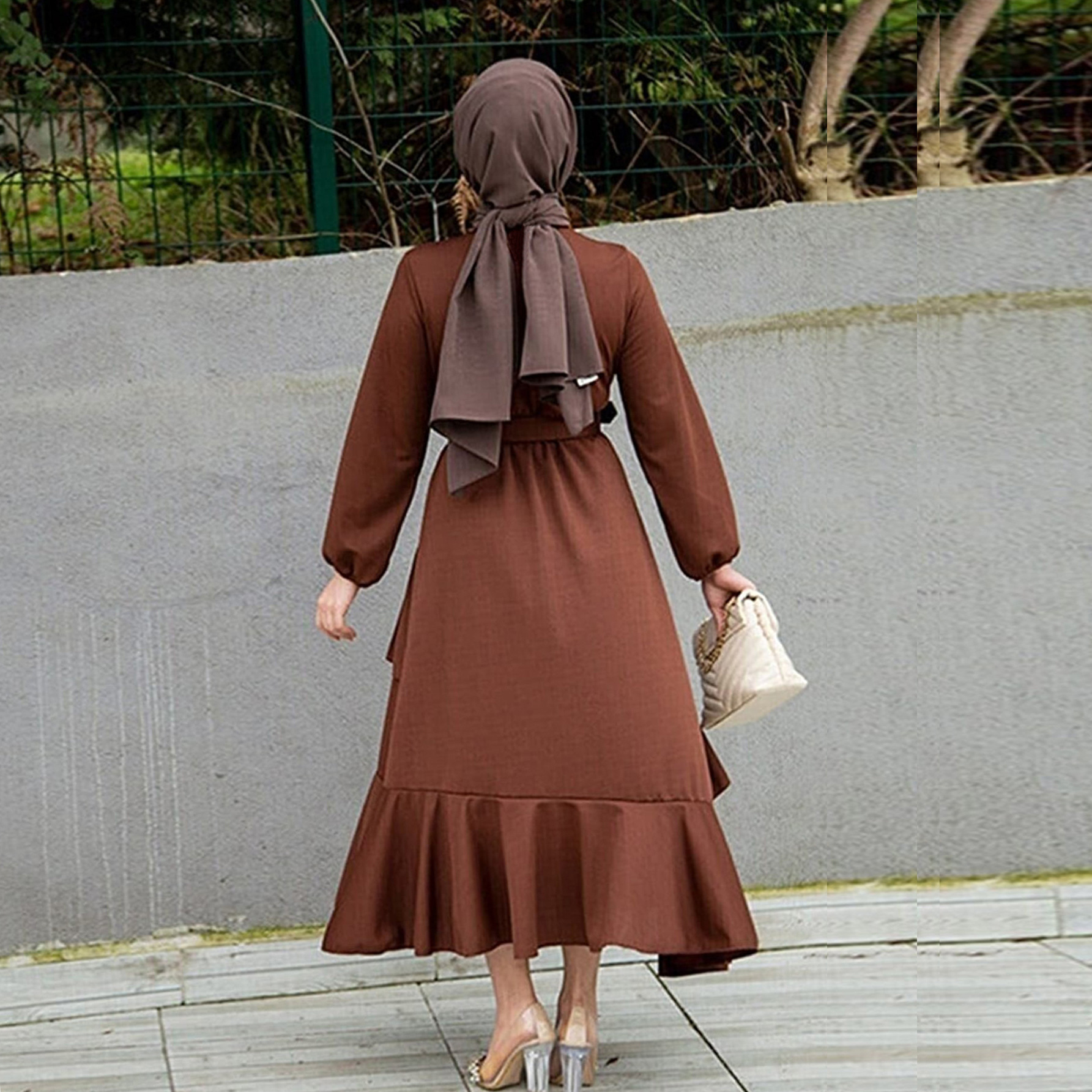 Dress Double-layer Ruffled Waist