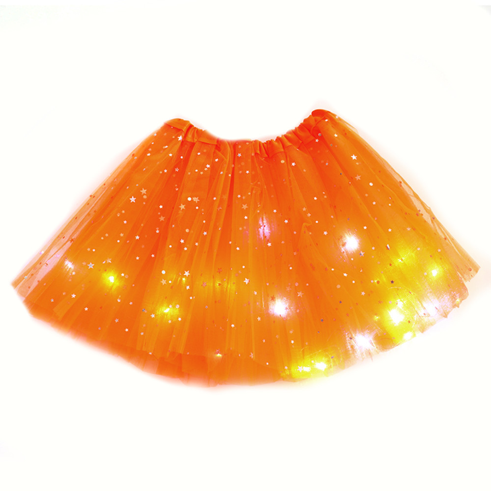 Sequin With Light Led Tutu Skirt Luminous Half-length Tulle Skirt Led Light Pettiskirt