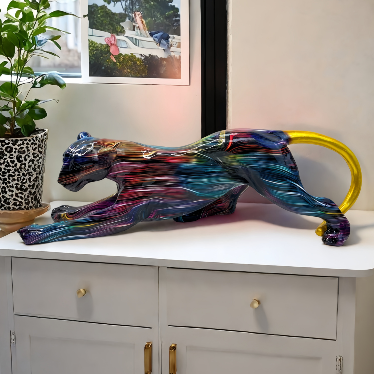Resin Leopard Figurine, picture 2 of 8