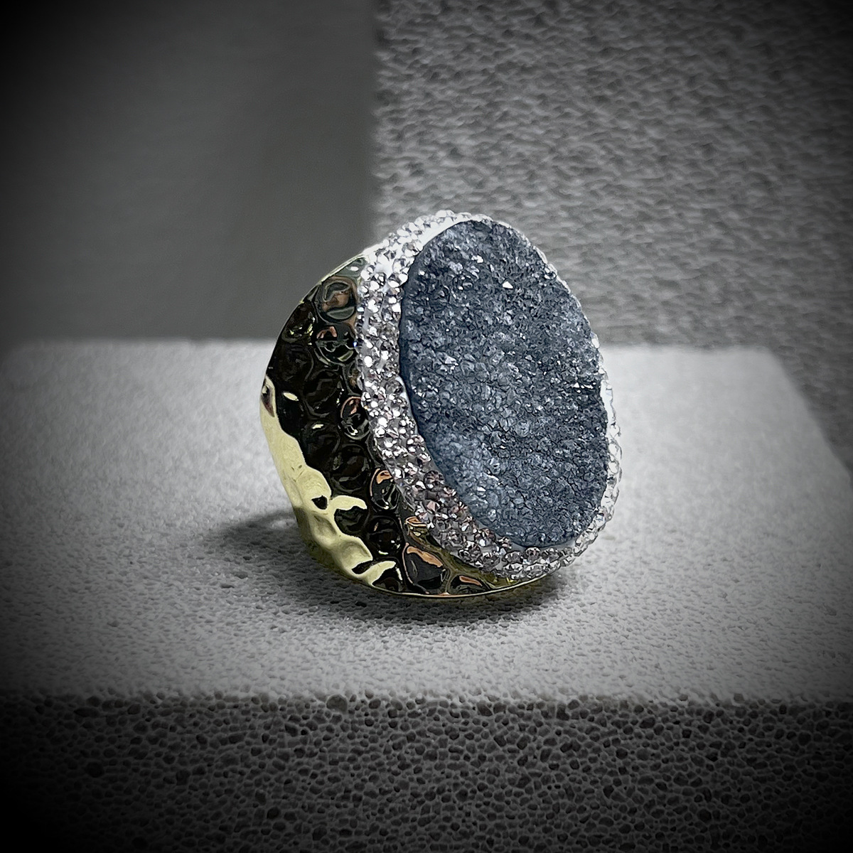 Antique Bronze Adjustable Statement Wide Ring